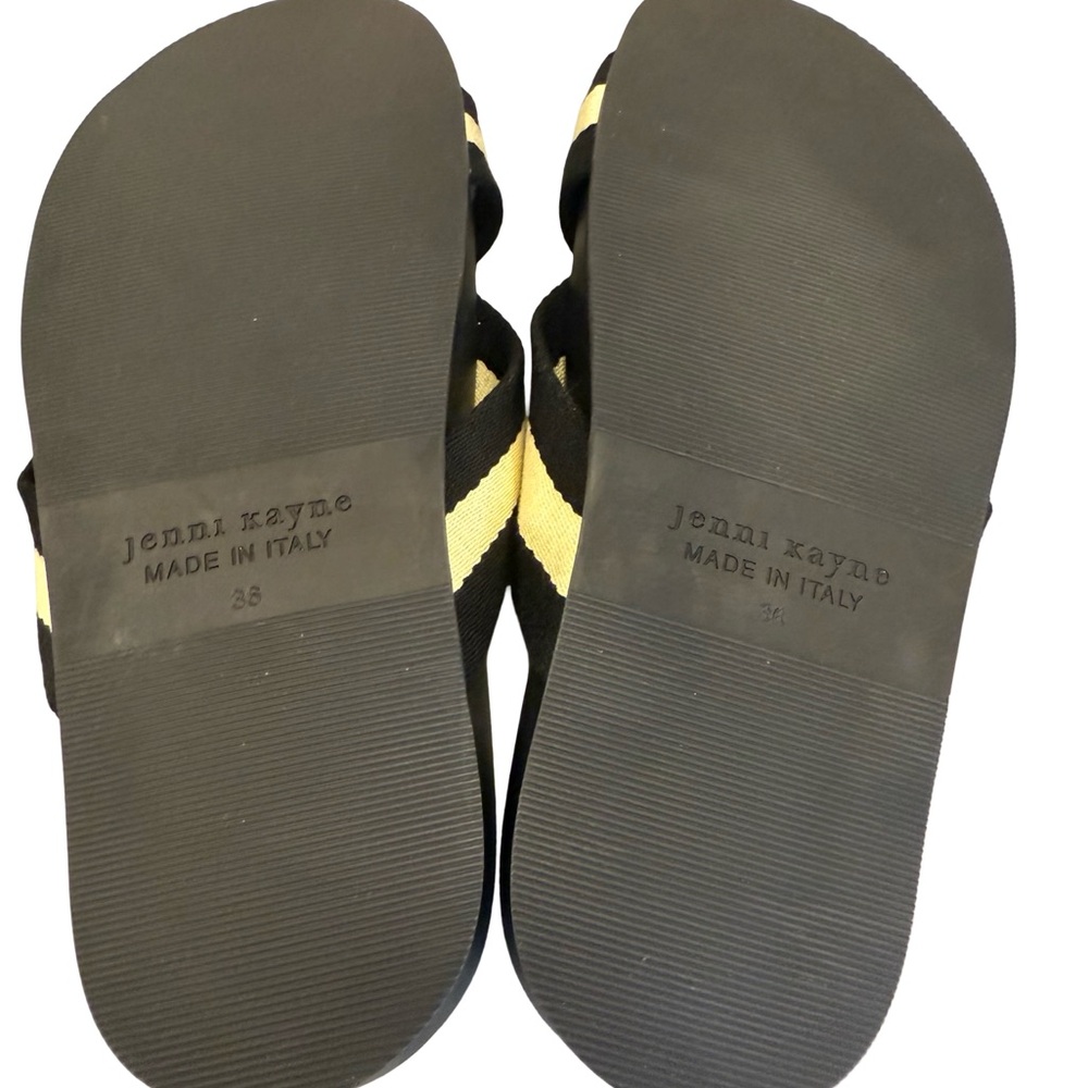 JENNI KAYNE Sandals - Cotton Crossover Sandal size 36 euro/6 US black and ivory - Picture 5 of 7